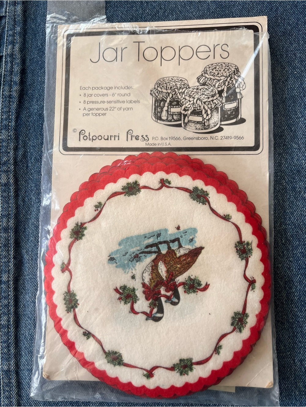 Vintage Goose Christmas Jar Toppers